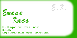 emese kacs business card